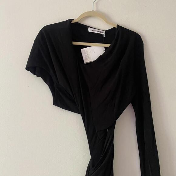 CHRISTOPHER ESBER coiled twisted torso black long sleeve dress - Picture 7 of 9